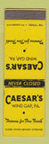 Matchbook Cover - Caesar's Restaurant Wind Gap PA