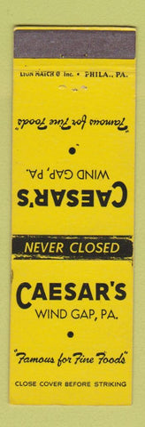 Matchbook Cover - Caesar's Restaurant Wind Gap PA