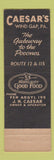Matchbook Cover - Caesar's Restaurant Wind Gap PA
