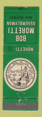 Matchbook Cover - Bob Moretti Assemblyman Election CA California