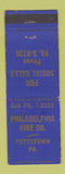 Matchbook Cover - Philadelphia Fire Company Pottstown PA WEAR