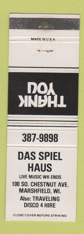 Matchbook Cover - Das Spiel Haus Marshfield WI