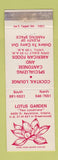 Matchbook Cover - Lotus Garden Indianapolis Greenwood IN WEAR