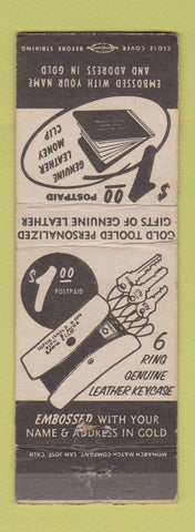 Matchbook Cover - Worth Leather Money Clip Key Case San Jose CA