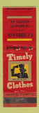Matchbook Cover - Timely Men's Clothes FE Ferris Augusta GA WEAR
