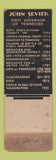 Matchbook Cover - John Sevier Hotel Johnson City TN WEAR