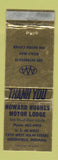 Matchbook Cover - Howard Hughes Motor Lodge Greenfield IN WEAR