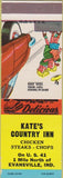 Matchbook Cover - Kate's Country Inn Evansville IN SAMPLE