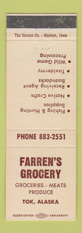 Matchbook Cover - Farren's Grocery Tok AK