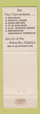 Matchbook Cover - Manchester Motel Fresno CA