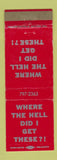 Matchbook Cover - Rocky's Bar Pasadena CA WEAR