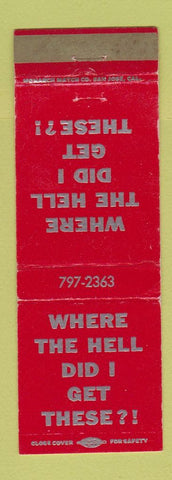 Matchbook Cover - Rocky's Bar Pasadena CA WEAR