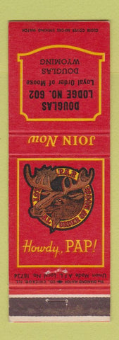Matchbook Cover - Moose Lodge Douglas WY