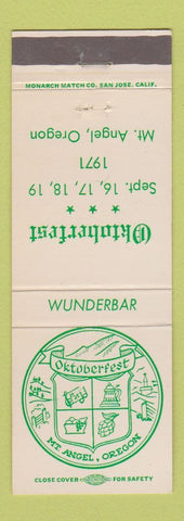 Matchbook Cover - Oktoberfest 1971 Mount Angel OR