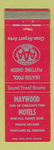 Matchbook Cover - Maywood Motels Portland OR WEAR