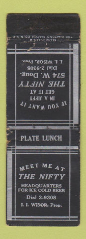 Matchbook Cover - The Nifty Restaurant WEAR
