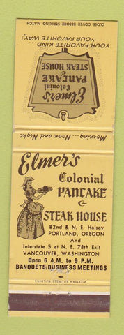 Matchbook Cover - Elmer's Pancake House Steaks Portland OR WEAR