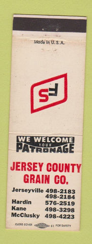 Matchbook Cover - Jersey County Grain Kane Hardin Jerseyville McClusky IL