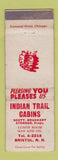 Matchbook Cover - Indian Trail Cabins Bristol NH WEAR