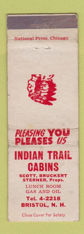 Matchbook Cover - Indian Trail Cabins Bristol NH WEAR