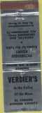 Matchbook Cover - Verdier's El Verano Sonoma CA