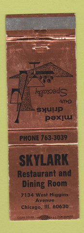 Matchbook Cover - Skylark Restaurant Chicago IL