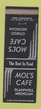 Matchbook Cover - Mol's Cafe Plainwell MI Otsego