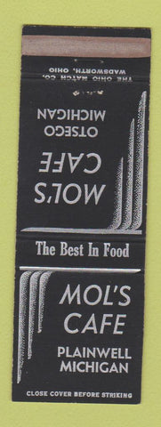Matchbook Cover - Mol's Cafe Plainwell MI Otsego