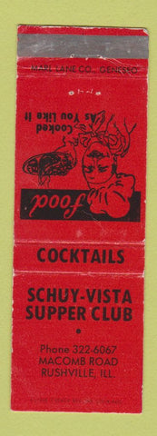 Matchbook Cover - Schuy Vista Supper Club Rushville IL WEAR