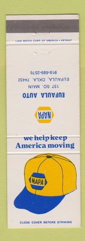 Matchbook Cover - NAPA Auto Parts Eufaula OK CREASE
