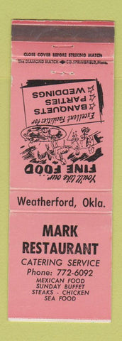 Matchbook Cover - Mark Restaurant Mexican Food Weatherford OK