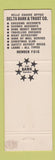 Matchbook Cover - Delta Bank and Trust Port Sulphur LA
