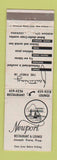 Matchbook Cover - Newport Restaurant Lounge Morgan City LA WEAR