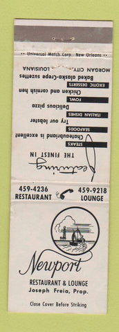 Matchbook Cover - Newport Restaurant Lounge Morgan City LA WEAR