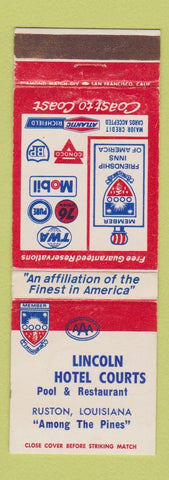 Matchbook Cover - Lincoln Hotel Courts Ruston LA