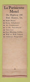 Matchbook Cover - La Parisienne Motel Eunice LA WEAR