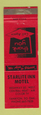 Matchbook Cover - Starlite Inn Motel Yankton SD
