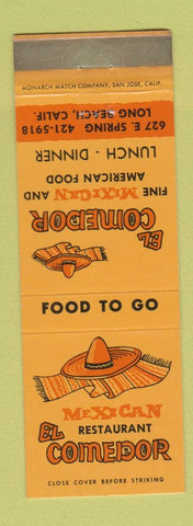 Matchbook Cover - El Comedor Mexican Restaurant Long Beach CA WEAR