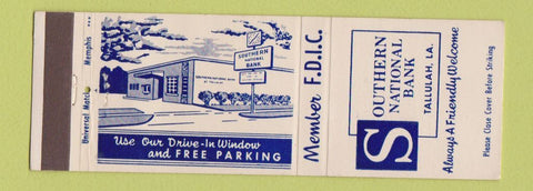 Matchbook Cover - Southern National Bank Tallulah LA