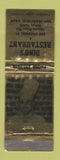 Matchbook Cover - Dino's Restaurant San Francisco CA WEAR