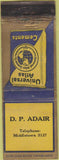 Matchbook Cover - Atlas Cements DP Adair WEAR