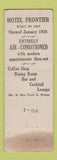 Matchbook Cover - Hotel Frontier Cheyenne WY WEAR Full Length