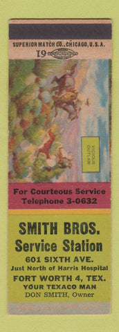 Matchbook Cover - Smith Bros Service oil gas Fort Worth TX