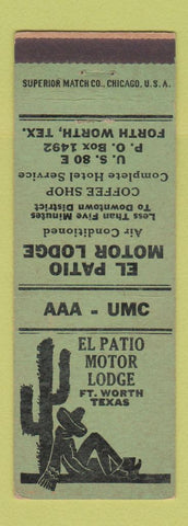 Matchbook Cover - El Patio Motor Lodge Fort Worth TX