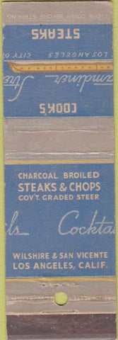 Matchbook Cover - Cook's Cocktails Los Angeles CA MISCUT