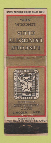 Matchbook Cover - Lincoln University Club Lincoln NE