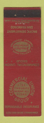 Matchbook Cover - Commercial Union Group Insurance San Francisco CA
