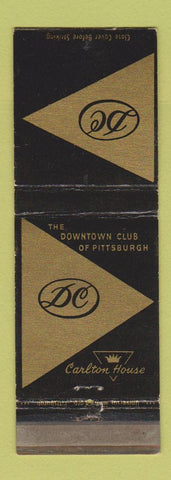 Matchbook Cover - Downtown Club of Pittsburgh PA Carlton House