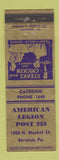 Matchbook Cover - American Legion Post 233 Berwick PA