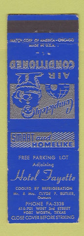 Matchbook Cover - Hotel Fayette Fort Worth TX Eskimo